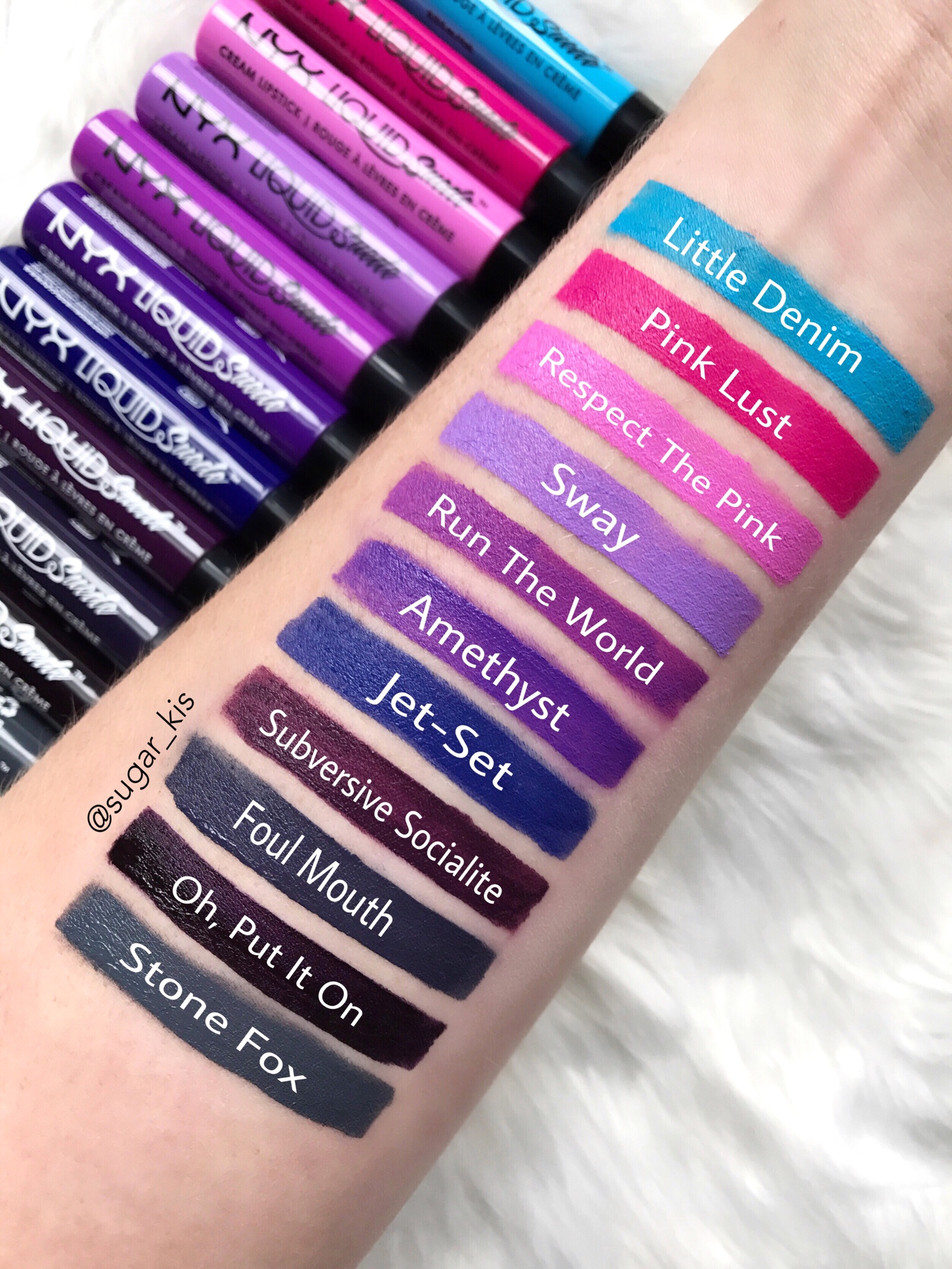 nyx liquid suede swatches